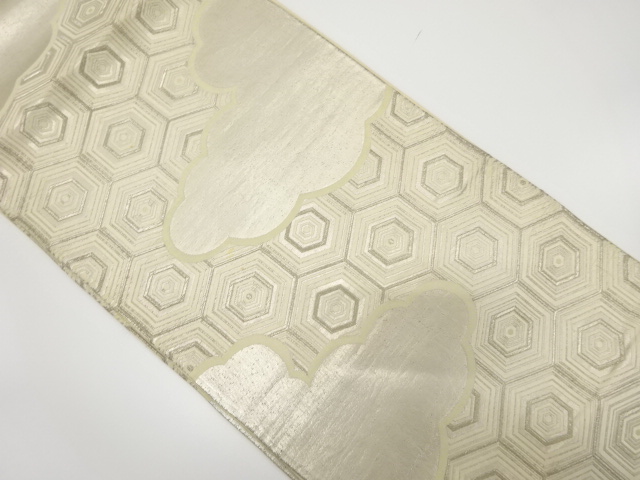 JAPANESE KIMONO / ANTIQUE FUKURO OBI / SILK / WOVEN KIKKO PATTERN